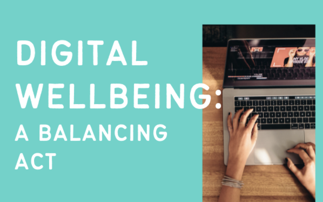Digital wellbeing report with laptop screen