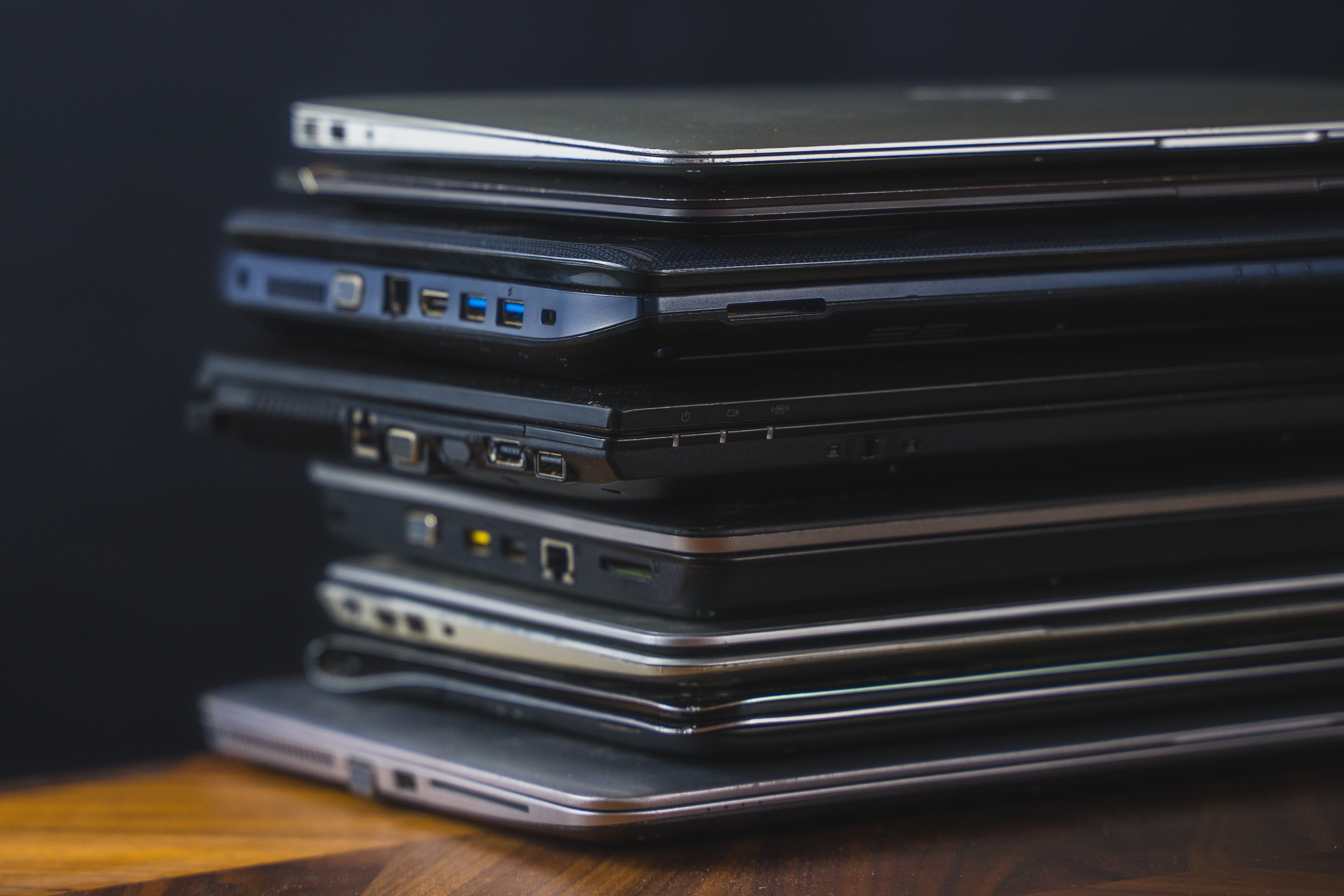 Pile of laptops
