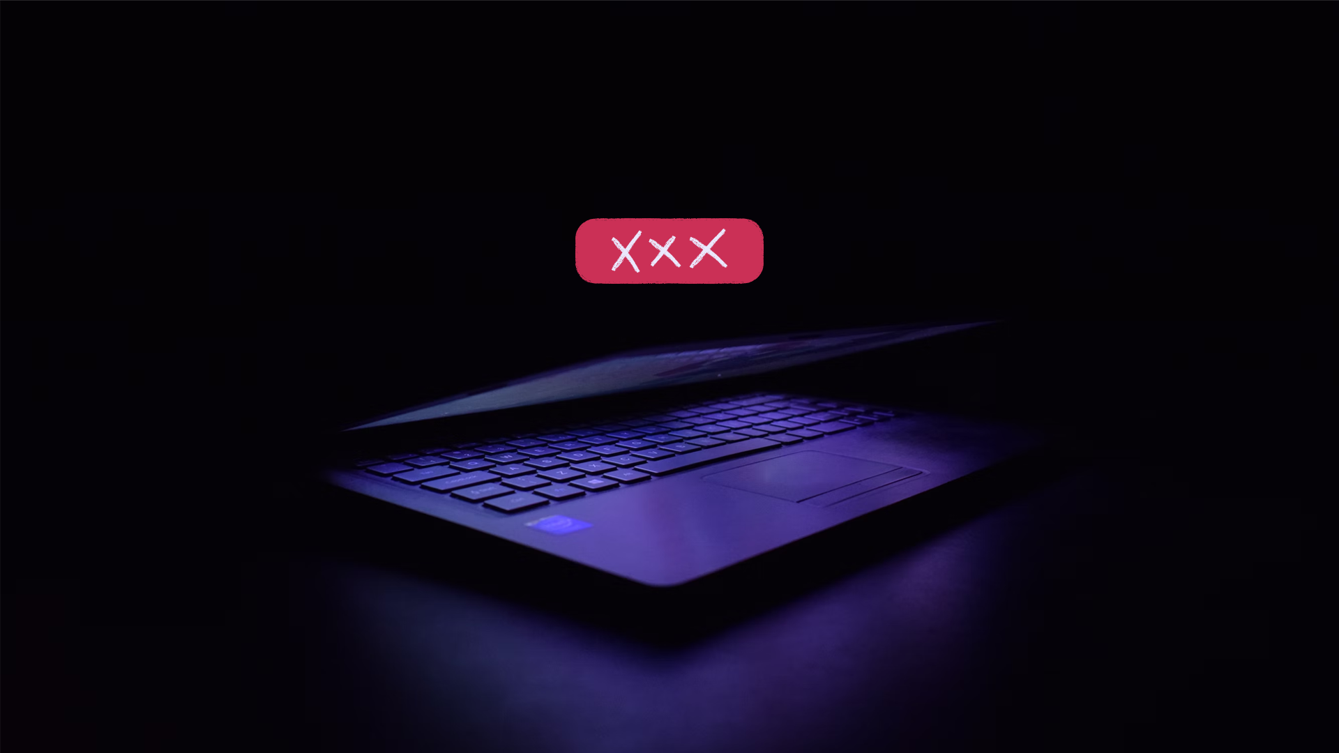 Laptop with xxx sign