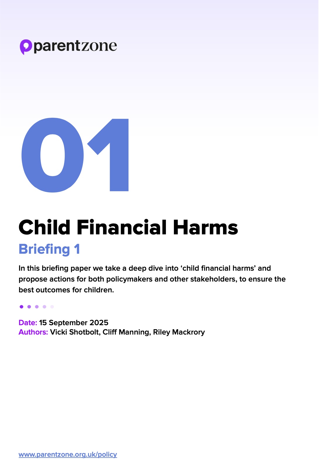 Child Financial Harms: Briefing 1 