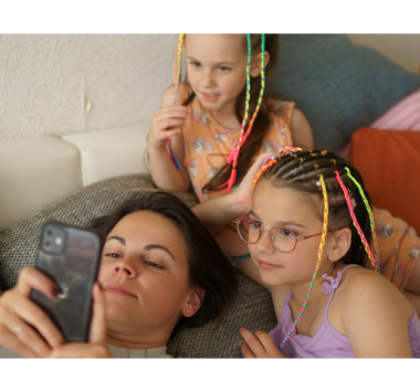 Mother with her children